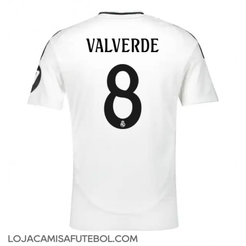 Camisa de Futebol Real Madrid Federico Valverde #8 Equipamento Principal 2024-25 Manga Curta